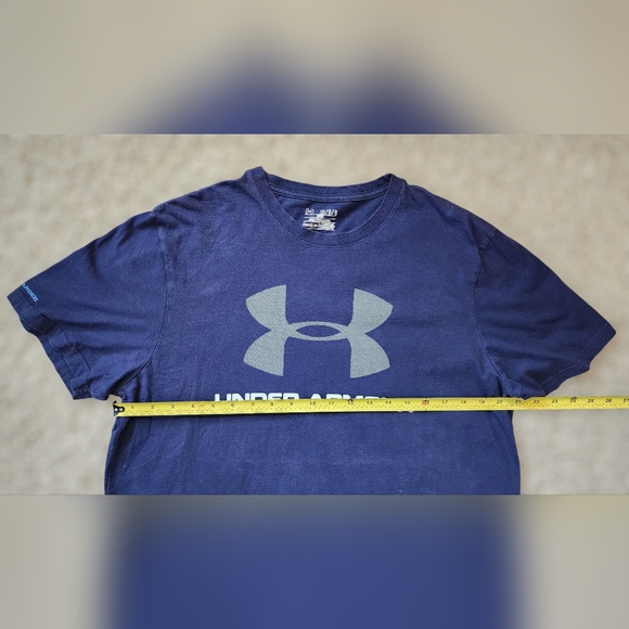 ​Under Armour Large Navy Blue HeatGear Workout Tee Shirt - Picture 6 of 7